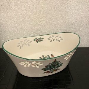 Spode Holiday Decor Bowl with Green and Red Accents